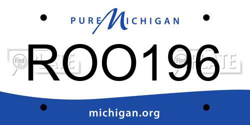ROO196 Michigan License Plate