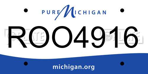 ROO4916 Michigan License Plate