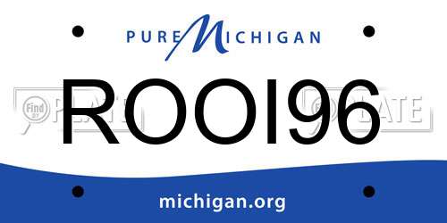 ROOI96 Michigan License Plate