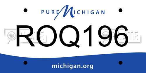 ROQ196 Michigan License Plate