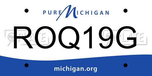 ROQ19G Michigan License Plate