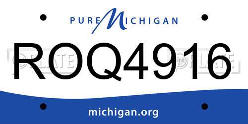 ROQ4916 Michigan License Plate