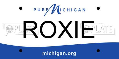ROXIE Michigan License Plate