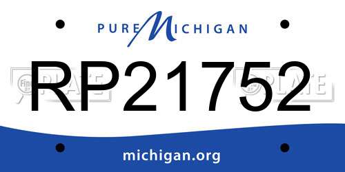 RP21752 Michigan License Plate