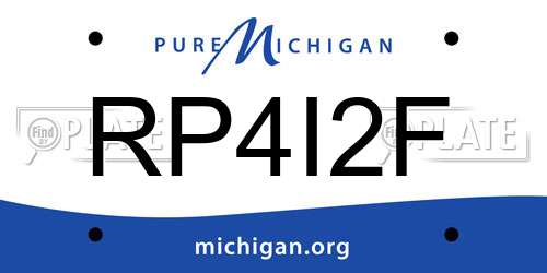 RP4I2F Michigan License Plate