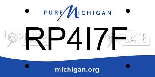 RP4I7F Michigan License Plate