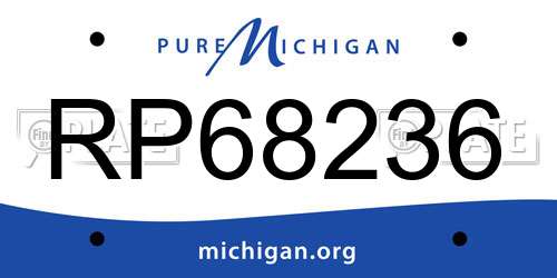 RP68236 Michigan License Plate