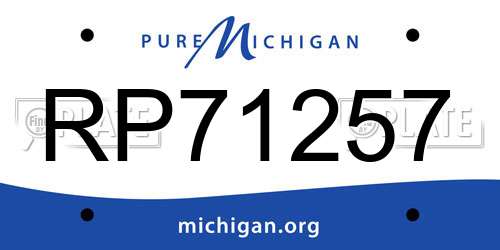RP71257 Michigan License Plate