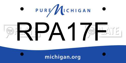 RPA17F Michigan License Plate