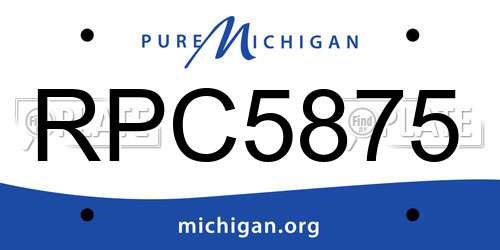 RPC5875 Michigan License Plate