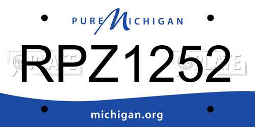 RPZ1252 Michigan License Plate