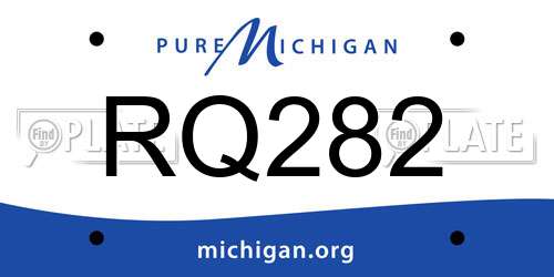 RQ282 Michigan License Plate