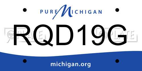 RQD19G Michigan License Plate