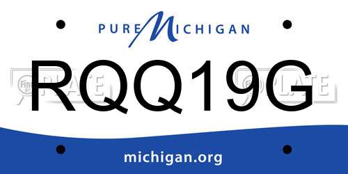 RQQ19G Michigan License Plate