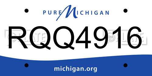 RQQ4916 Michigan License Plate