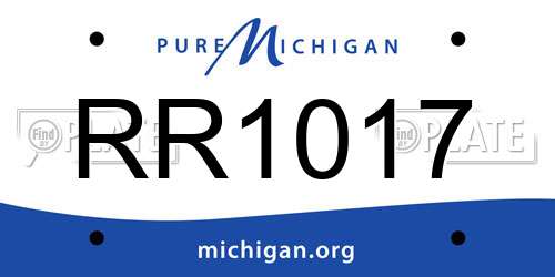 RR1017 Michigan License Plate