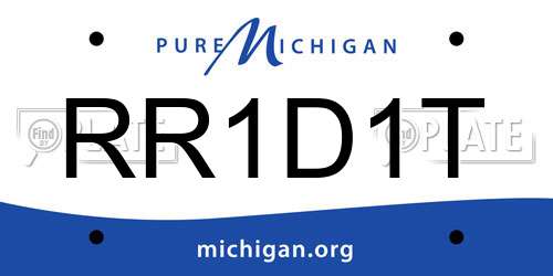 RR1D1T Michigan License Plate