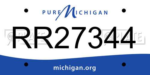 RR27344 Michigan License Plate