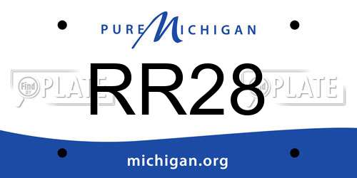 RR28 Michigan License Plate
