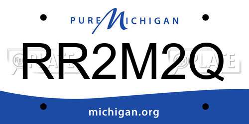 RR2M2Q Michigan License Plate
