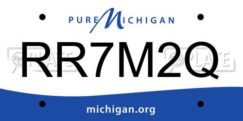 RR7M2Q Michigan License Plate