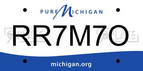 RR7M7O Michigan License Plate