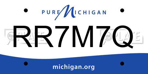 RR7M7Q Michigan License Plate