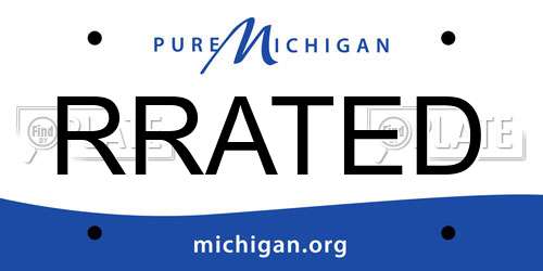 RRATED Michigan License Plate