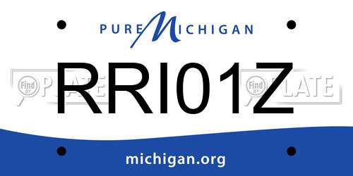RRI01Z Michigan License Plate