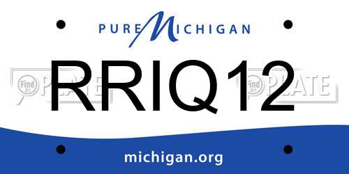 RRIQ12 Michigan License Plate