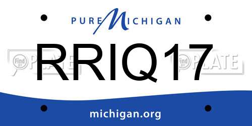 RRIQ17 Michigan License Plate