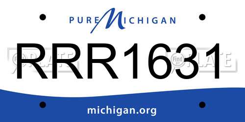 RRR1631 Michigan License Plate