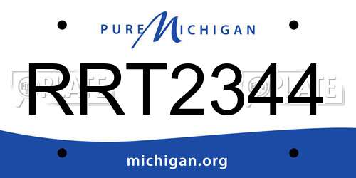 RRT2344 Michigan License Plate