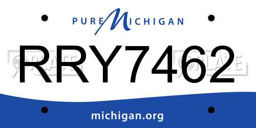 RRY7462 Michigan License Plate