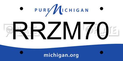 RRZM70 Michigan License Plate