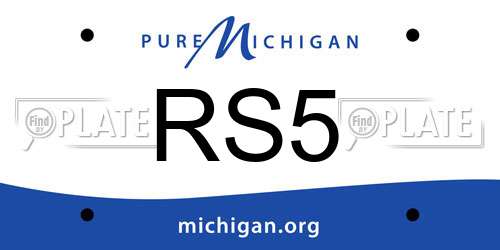 RS5 Michigan License Plate