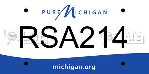 RSA214 Michigan License Plate