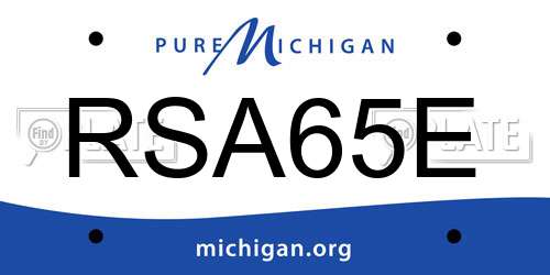 RSA65E Michigan License Plate