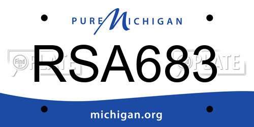 RSA683 Michigan License Plate