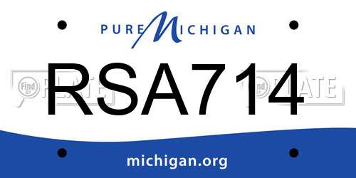 RSA714 Michigan License Plate