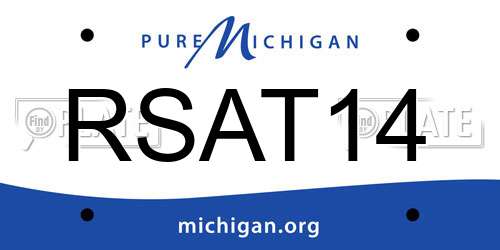 RSAT14 Michigan License Plate