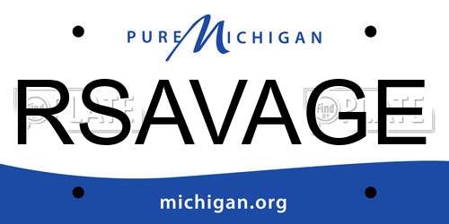RSAVAGE Michigan License Plate