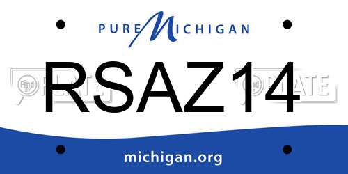 RSAZ14 Michigan License Plate