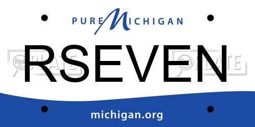 RSEVEN Michigan License Plate