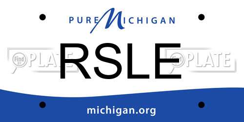 RSLE Michigan License Plate