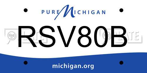 RSV80B Michigan License Plate
