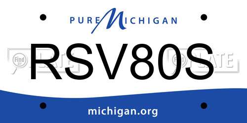 RSV80S Michigan License Plate