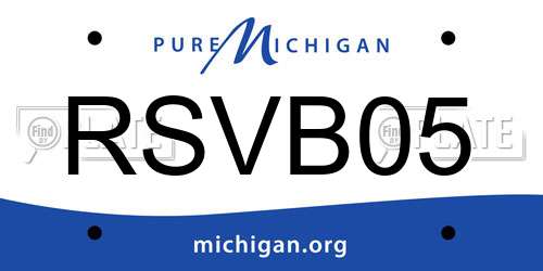 RSVB05 Michigan License Plate