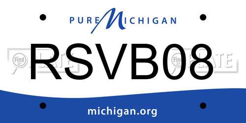 RSVB08 Michigan License Plate