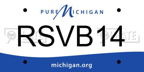 RSVB14 Michigan License Plate